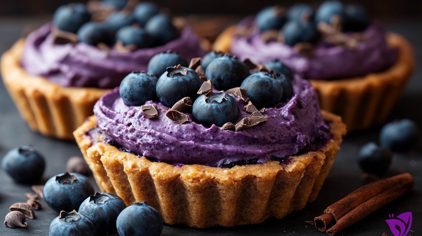 Decadent blueberry chocolate dessert