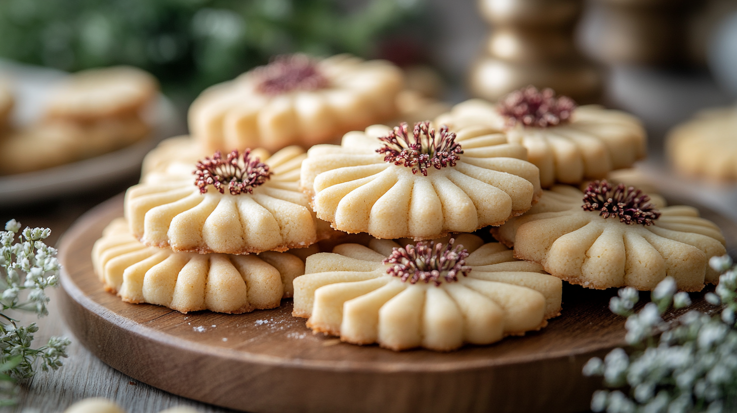 Delicate Danish Wedding Cookies with almond extract and powdered sugar