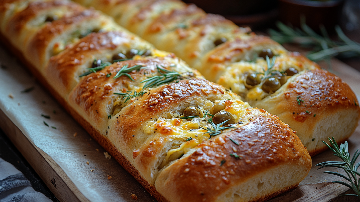 Savory olive and cheese bread