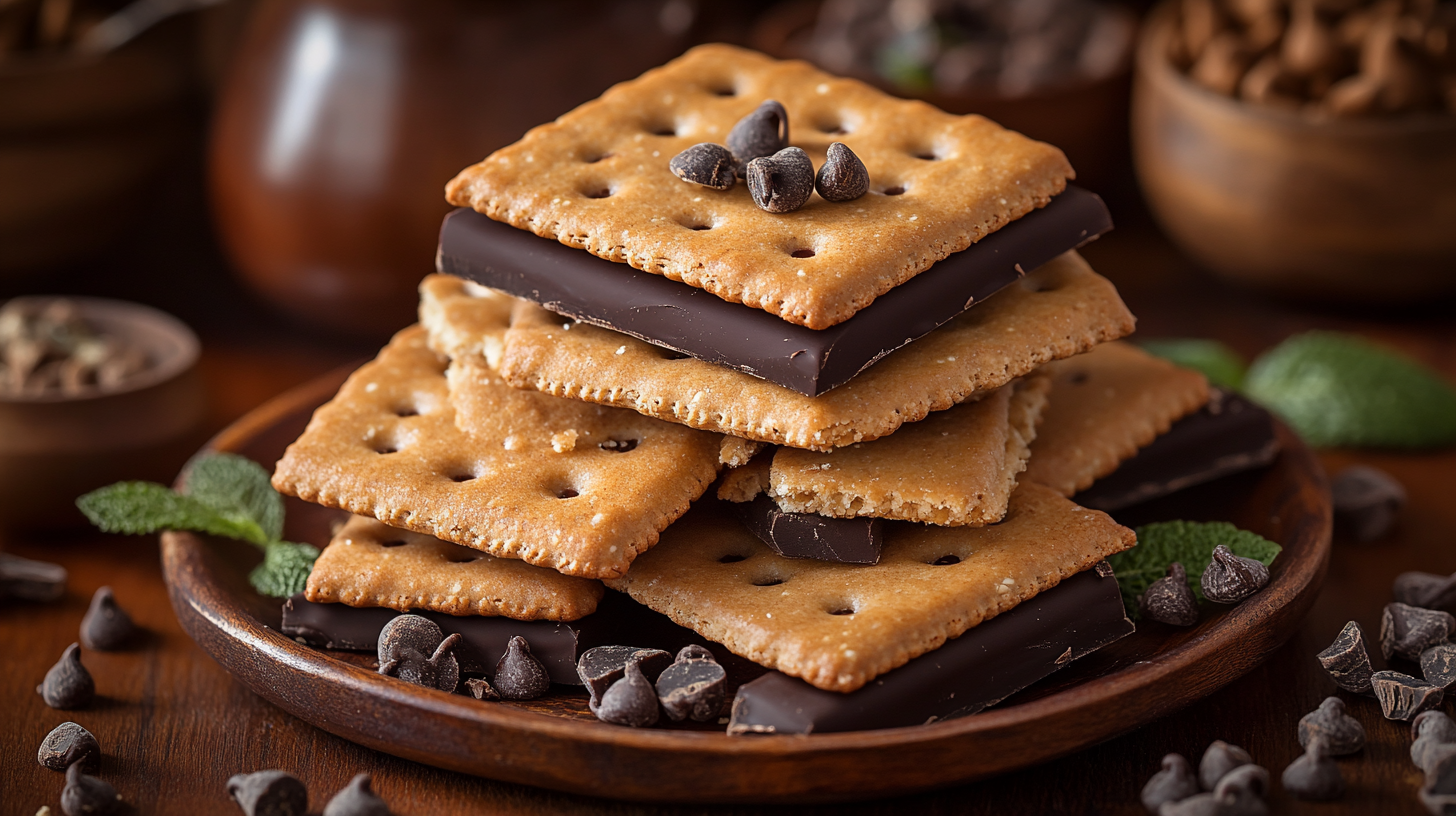 Delicious homemade chocolate graham crackers