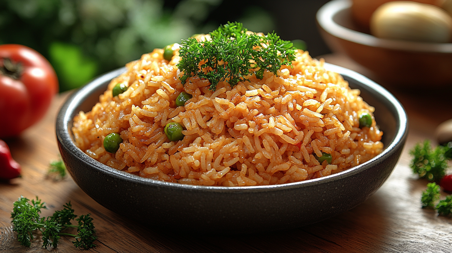 Savory Jollibee Adobo Rice Recipe on wooden table