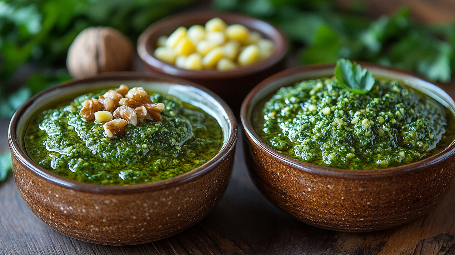 Walnut and Pine Nut Pesto Comparison